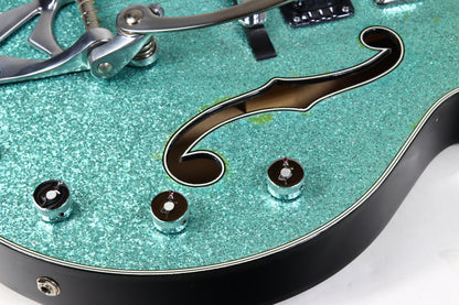 2015 Gretsch USA Custom Shop STEPHEN STERN G6136-CS DC Double Cut White Falcon Turquoise Sparkle 3-Pickup ONE-OFF!