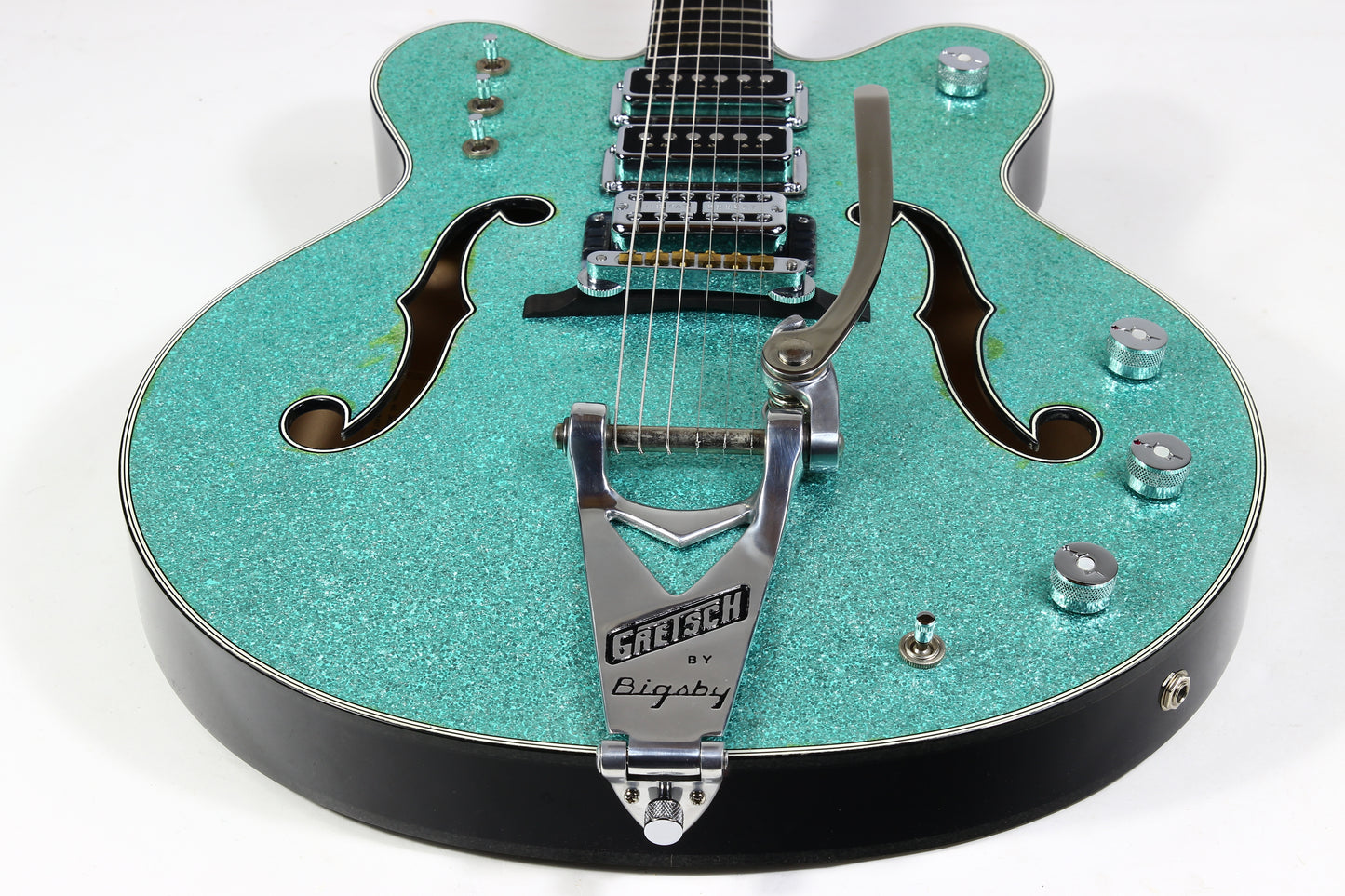 2015 Gretsch USA Custom Shop STEPHEN STERN G6136-CS DC Double Cut White Falcon Turquoise Sparkle 3-Pickup ONE-OFF!