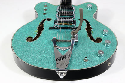 2015 Gretsch USA Custom Shop STEPHEN STERN G6136-CS DC Double Cut White Falcon Turquoise Sparkle 3-Pickup ONE-OFF!