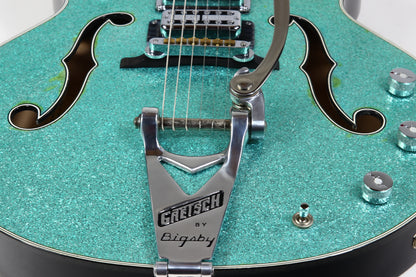 2015 Gretsch USA Custom Shop STEPHEN STERN G6136-CS DC Double Cut White Falcon Turquoise Sparkle 3-Pickup ONE-OFF!