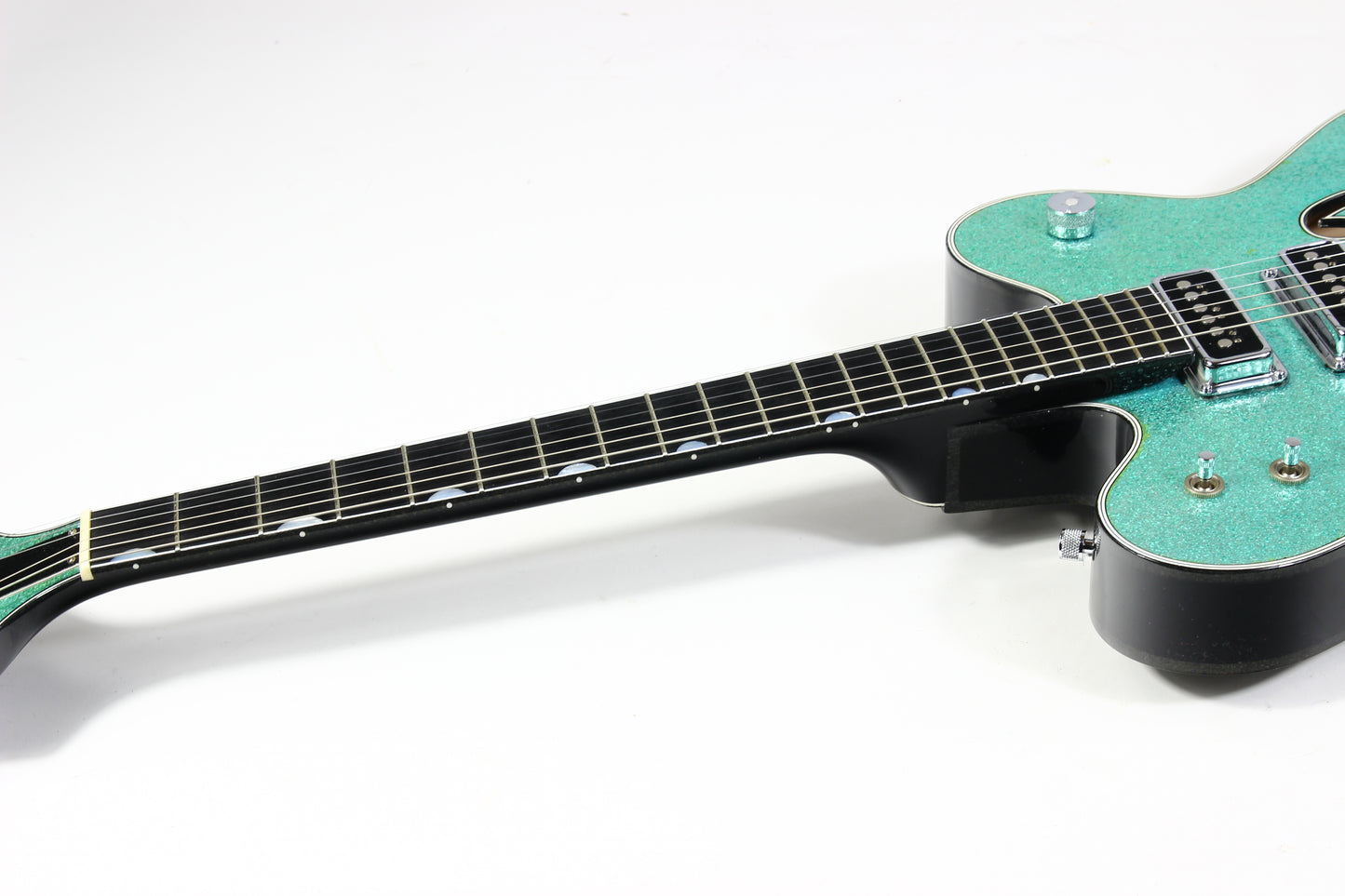 2015 Gretsch USA Custom Shop STEPHEN STERN G6136-CS DC Double Cut White Falcon Turquoise Sparkle 3-Pickup ONE-OFF!