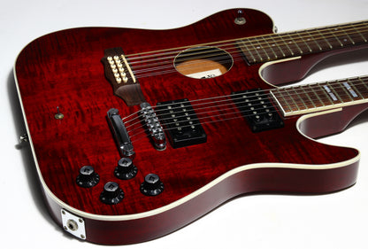 1997 Guild USA Crossroads Slash Double Neck Guitar Transparent Red Custom Shop