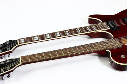 1997 Guild USA Crossroads Slash Double Neck Guitar Transparent Red Custom Shop