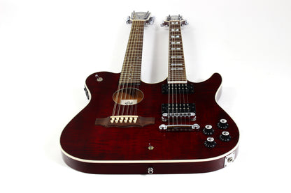 1997 Guild USA Crossroads Slash Double Neck Guitar Transparent Red Custom Shop