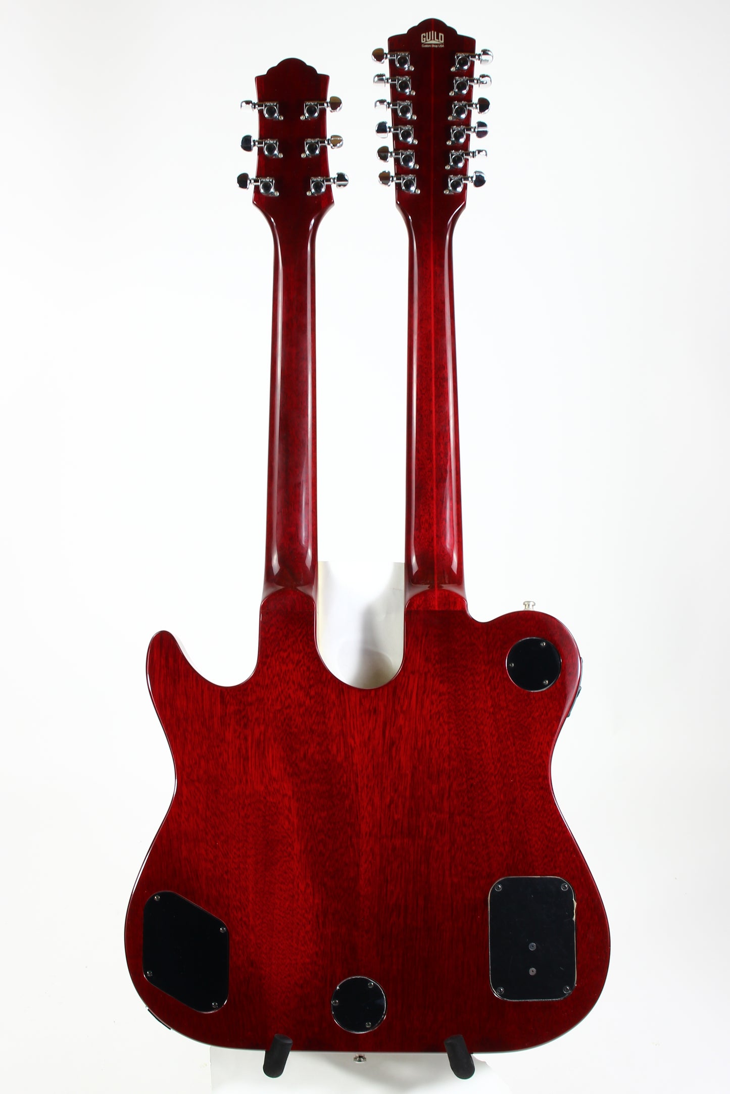 1997 Guild USA Crossroads Slash Double Neck Guitar Transparent Red Custom Shop