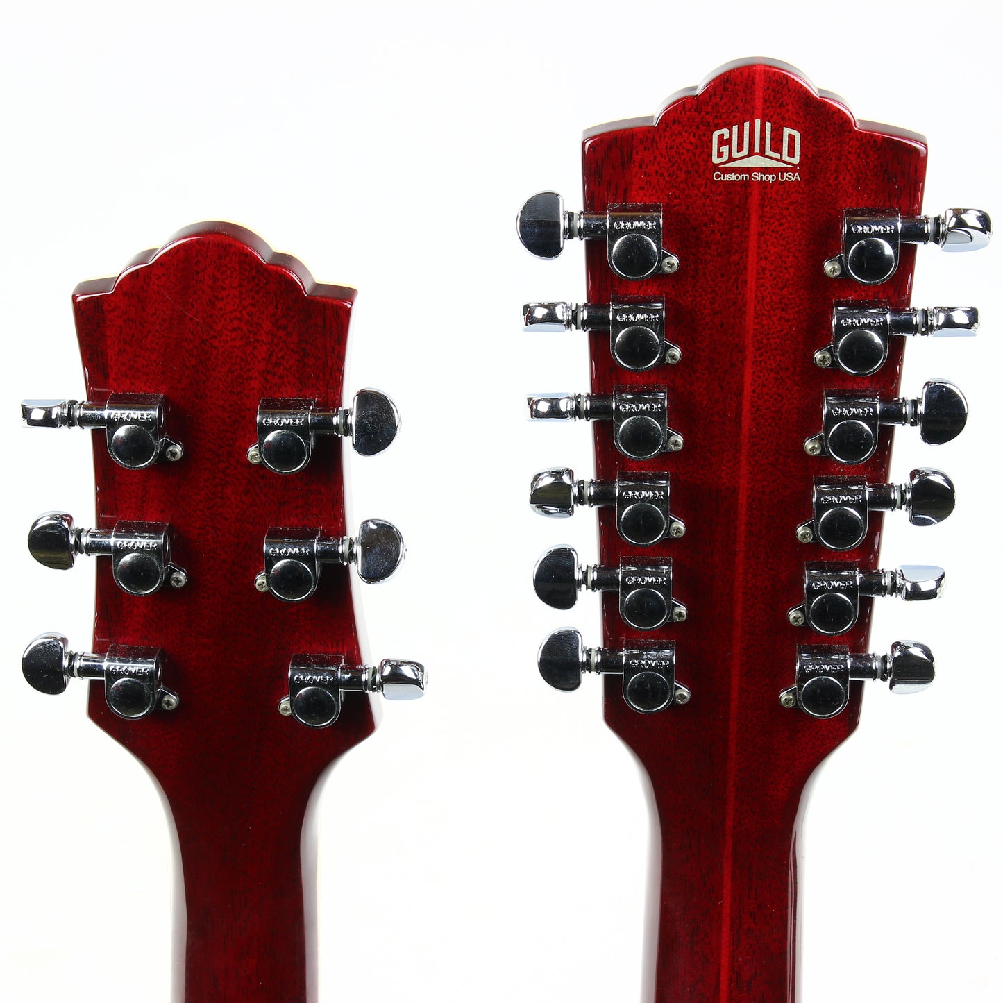 1997 Guild USA Crossroads Slash Double Neck Guitar Transparent Red Custom Shop