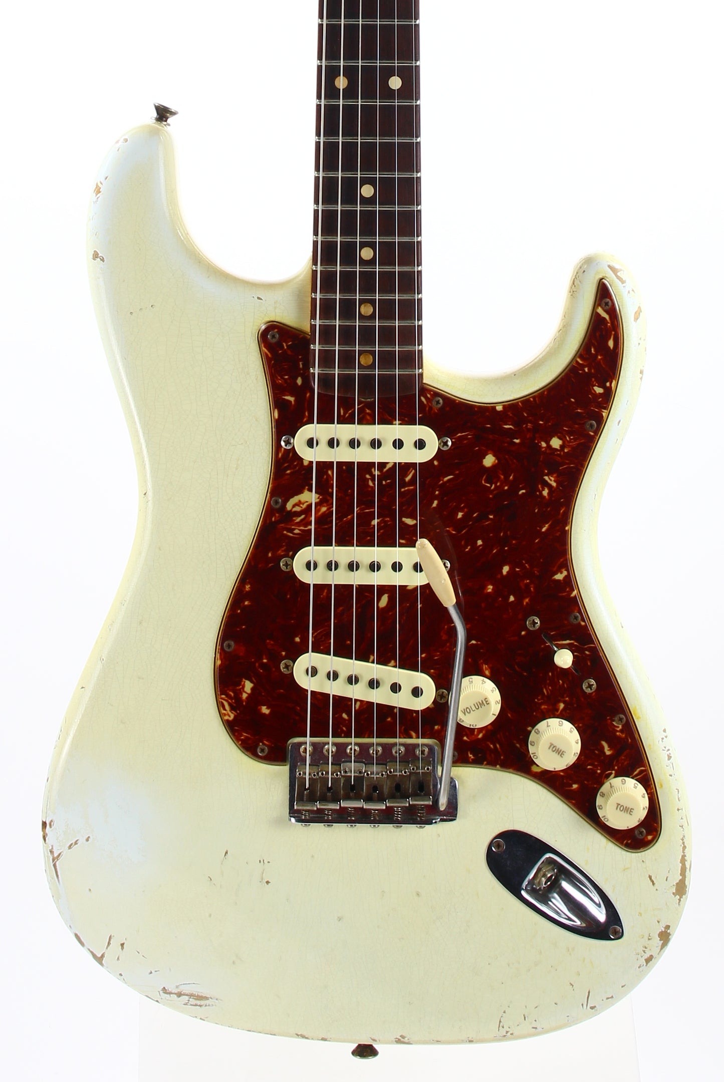 2010 Fender Custom Shop 1962 Stratocaster BRAZILIAN ROSEWOOD Heavy Relic - '62 Strat Reissue, Olympic White, Tortoise Guard!