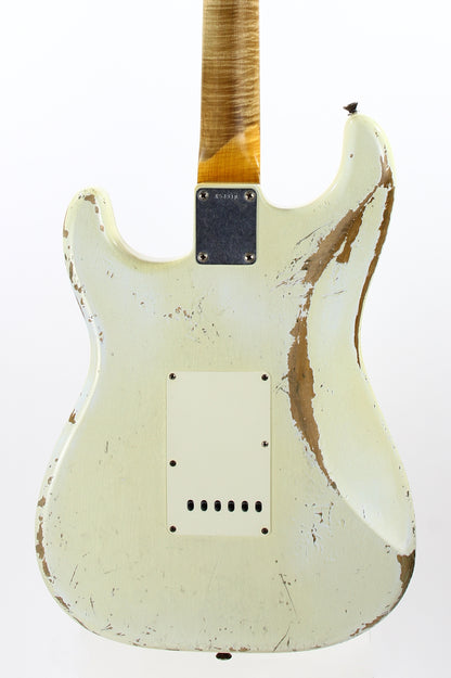 2010 Fender Custom Shop 1962 Stratocaster BRAZILIAN ROSEWOOD Heavy Relic - '62 Strat Reissue, Olympic White, Tortoise Guard!