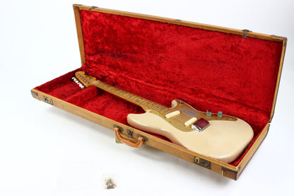 1957 Fender Duo Sonic Desert Sand Tan Wide Nut Maple Neck Anodized Guard w Original Case Pre-CBS
