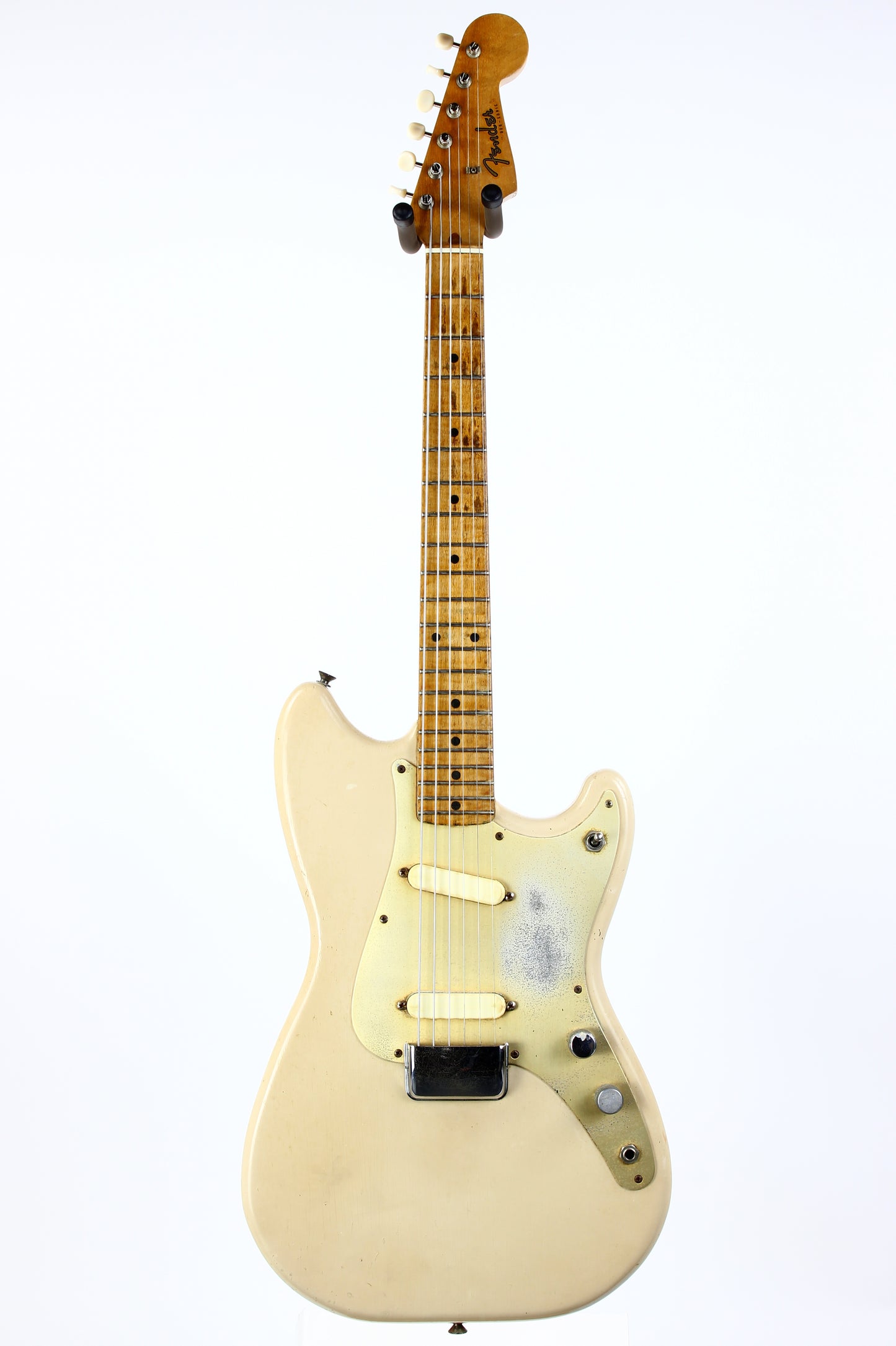 1957 Fender Duo Sonic Desert Sand Tan Wide Nut Maple Neck Anodized Guard w Original Case Pre-CBS