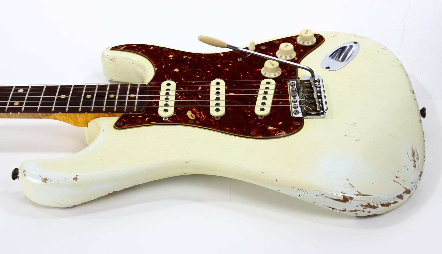 2010 Fender Custom Shop 1962 Stratocaster BRAZILIAN ROSEWOOD Heavy Relic - '62 Strat Reissue, Olympic White, Tortoise Guard!