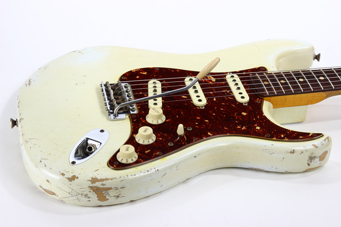 2010 Fender Custom Shop 1962 Stratocaster BRAZILIAN ROSEWOOD Heavy Relic - '62 Strat Reissue, Olympic White, Tortoise Guard!