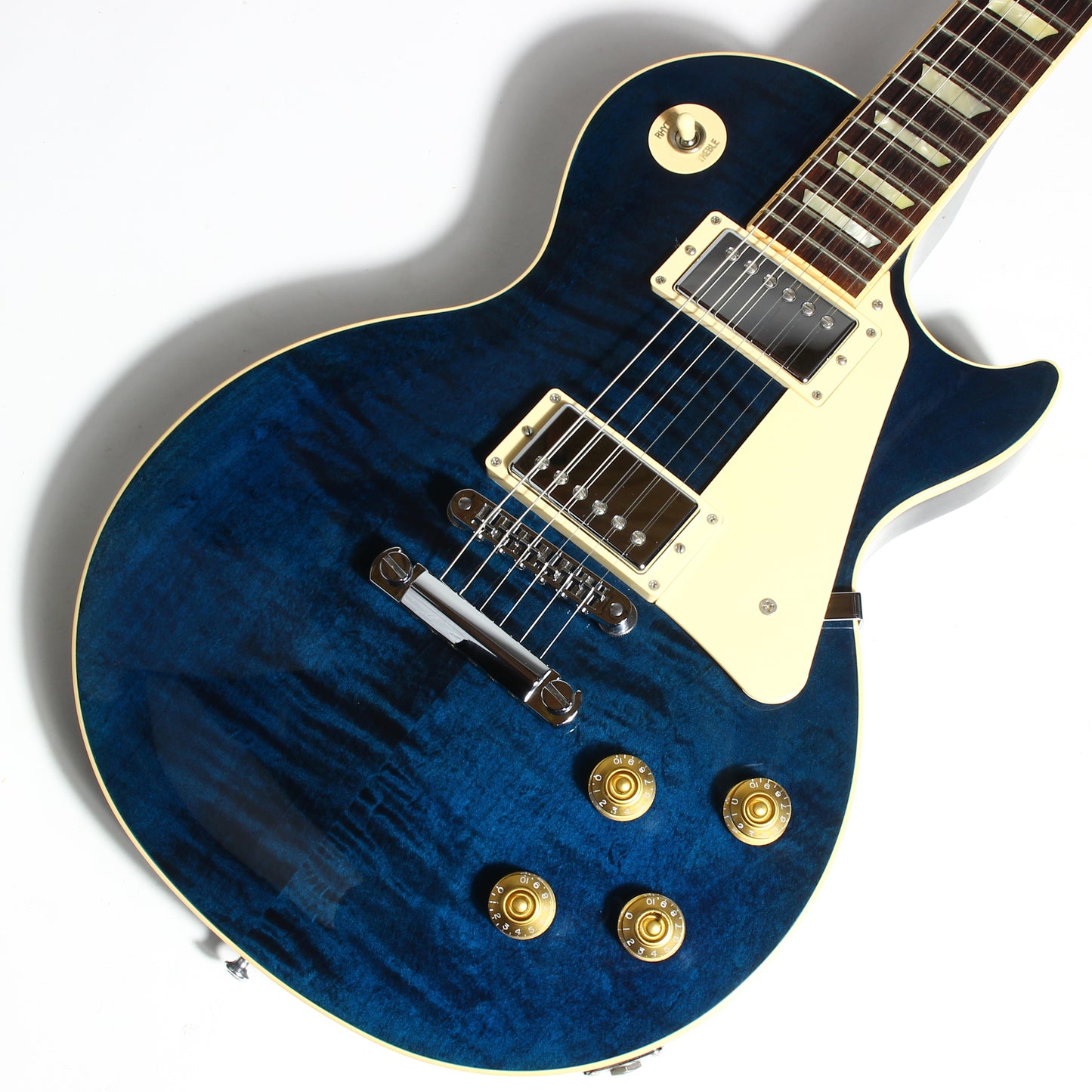2012 Gibson Les Paul Traditional Plus Chicago Blue Flametop standard