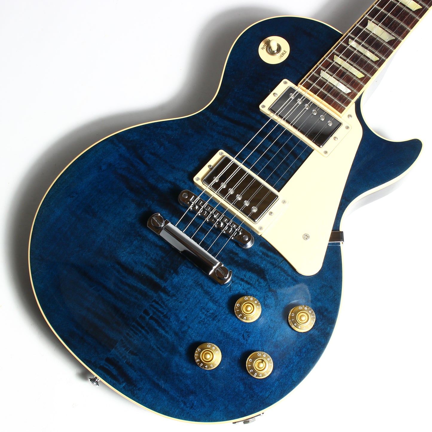 2012 Gibson Les Paul Traditional Plus Chicago Blue Flametop standard