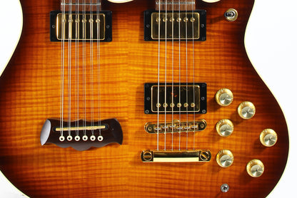 1998 Washburn Made in USA WM 612 Custom Shop Double Neck Vintage Sunburst