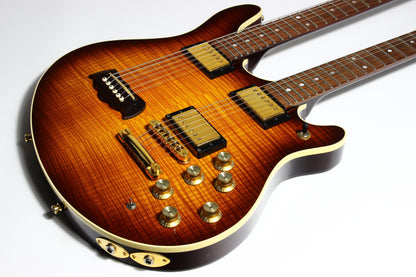 1998 Washburn Made in USA WM 612 Custom Shop Double Neck Vintage Sunburst