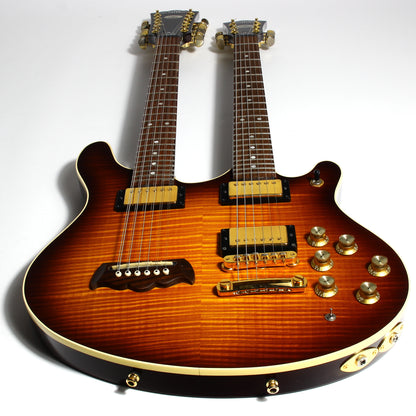 1998 Washburn Made in USA WM 612 Custom Shop Double Neck Vintage Sunburst
