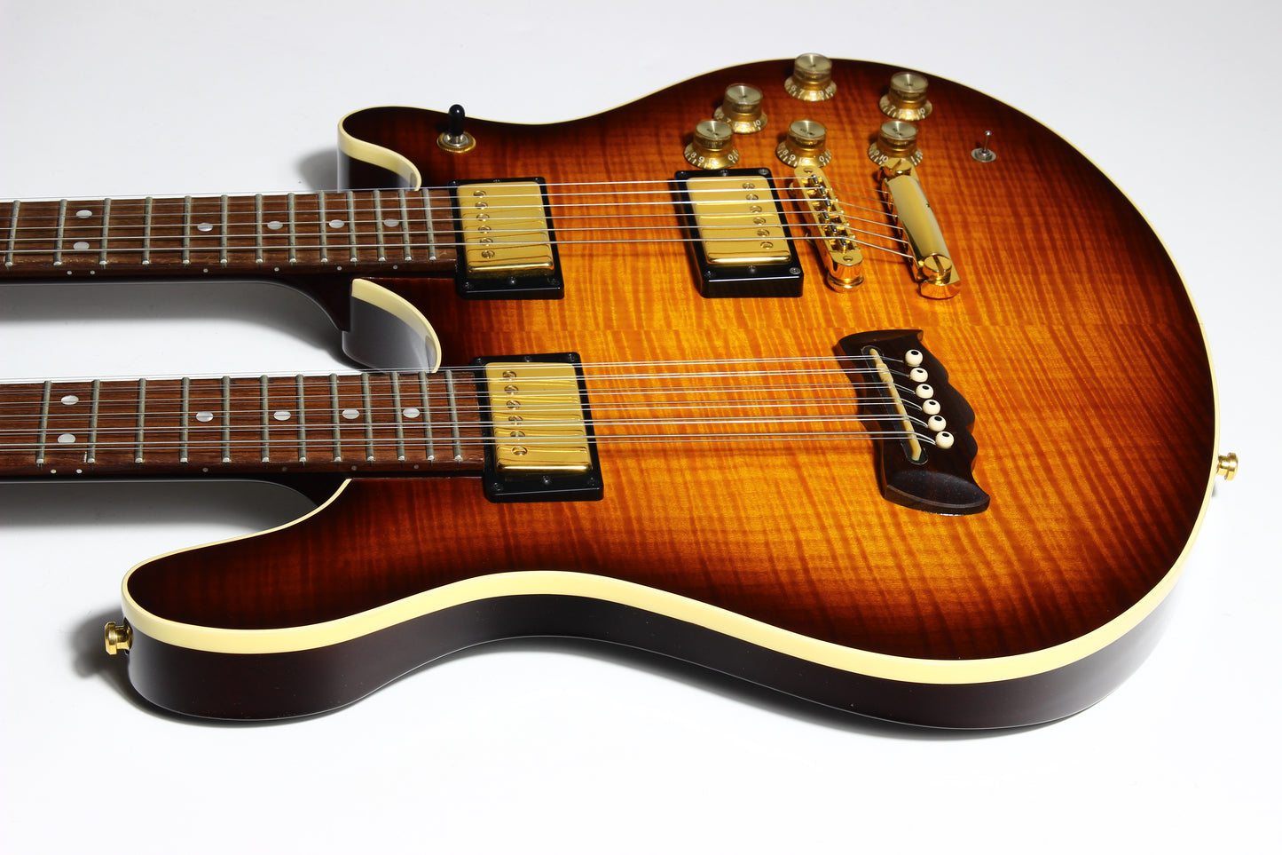 1998 Washburn Made in USA WM 612 Custom Shop Double Neck Vintage Sunburst