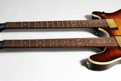 1998 Washburn Made in USA WM 612 Custom Shop Double Neck Vintage Sunburst