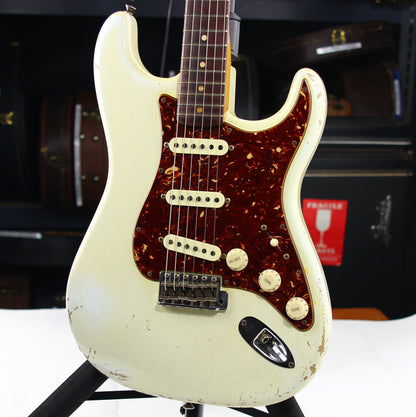 2010 Fender Custom Shop 1962 Stratocaster BRAZILIAN ROSEWOOD Heavy Relic - '62 Strat Reissue, Olympic White, Tortoise Guard!