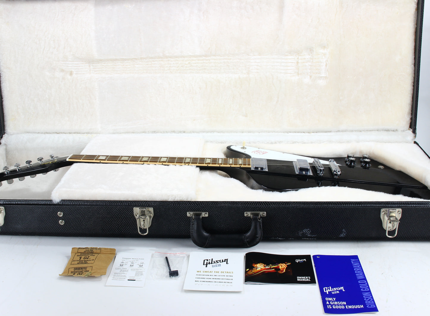 2012 Gibson USA Reverse Firebird V Reissue EBONY BLACK w/ Original Case - LIGHTWEIGHT Steinberger Tuners