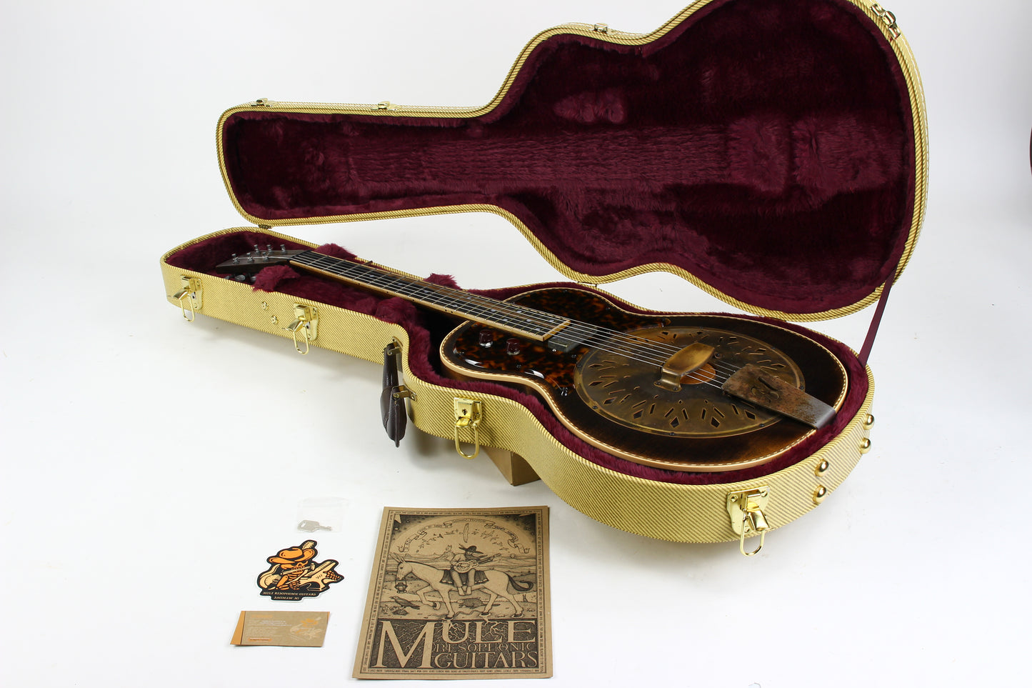 2023 Mule Resophonic Mavis Custom Order w Original Case, Paperwork Resonator Electric Guitar
