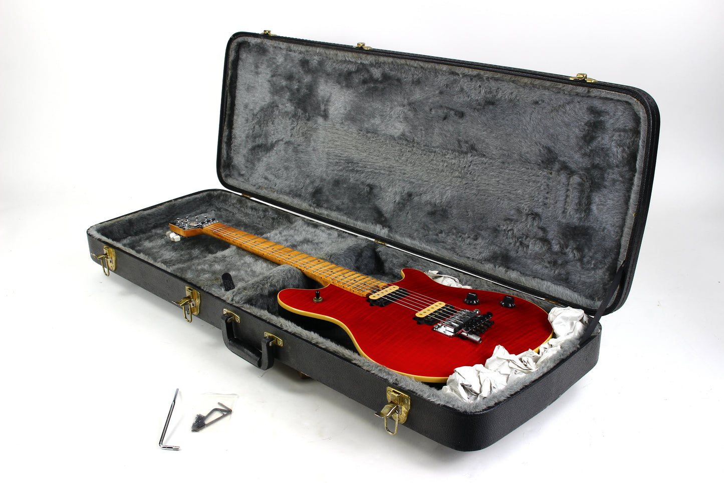 c. 1998 Peavey EVH Wolfgang Standard Archtop Deluxe Red w Binding Flametop USA