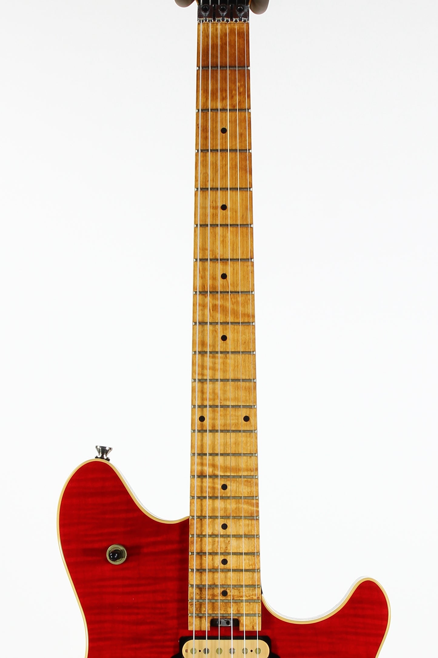 c. 1998 Peavey EVH Wolfgang Standard Archtop Deluxe Red w Binding Flametop USA