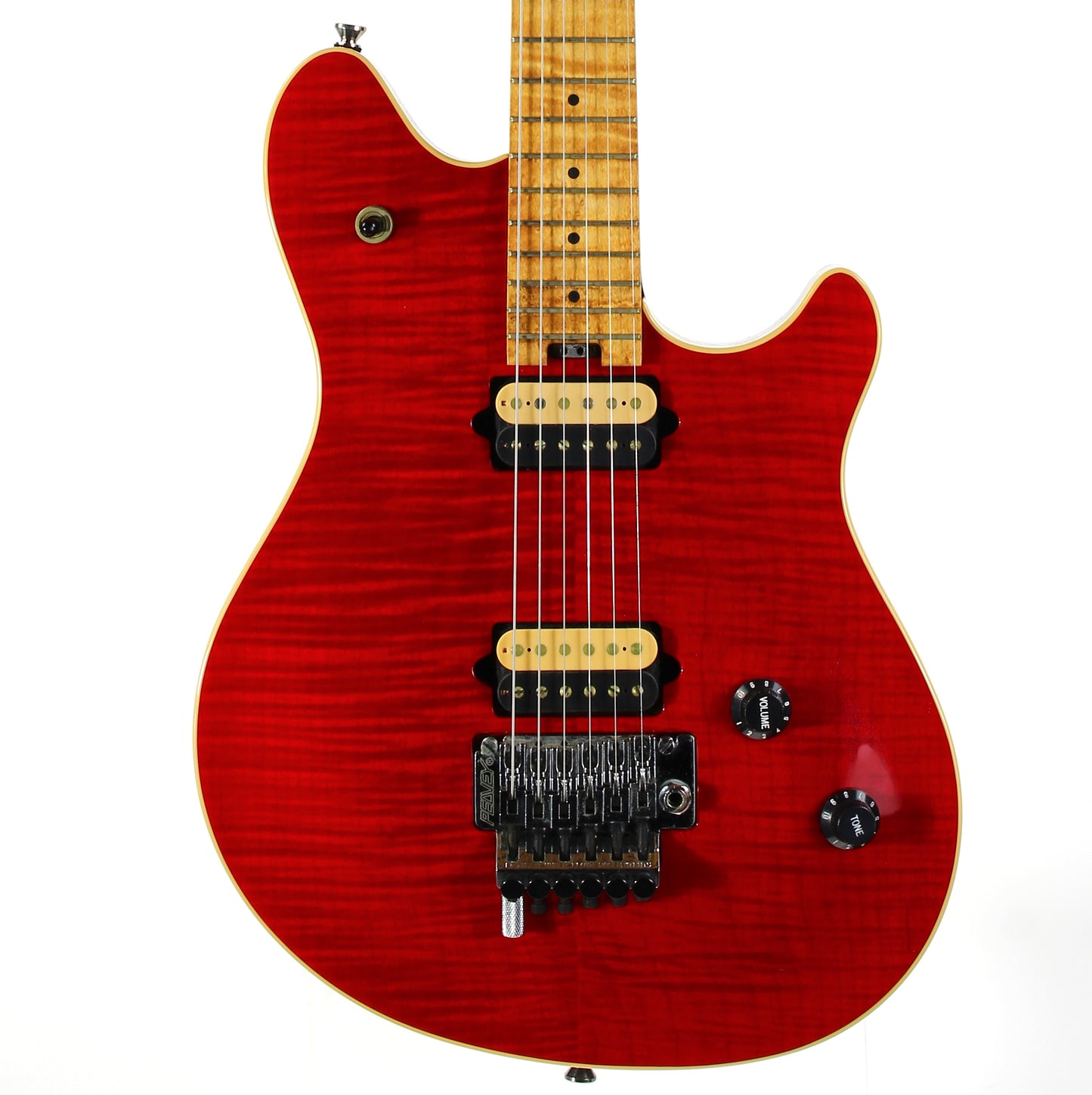 c. 1999 Peavey EVH Wolfgang Standard Archtop Deluxe Red w Binding Flametop USA