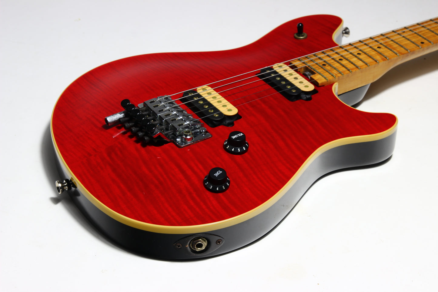c. 1998 Peavey EVH Wolfgang Standard Archtop Deluxe Red w Binding Flametop USA
