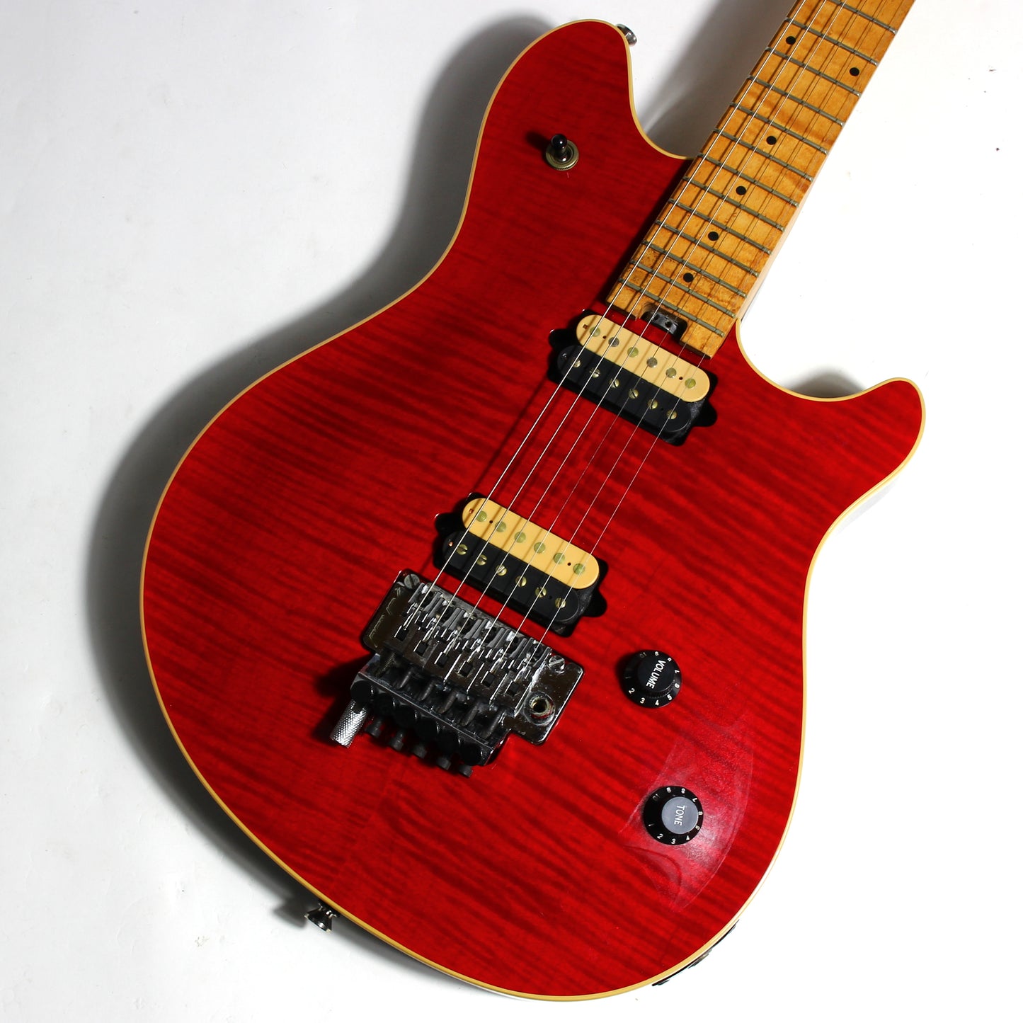 c. 1998 Peavey EVH Wolfgang Standard Archtop Deluxe Red w Binding Flametop USA