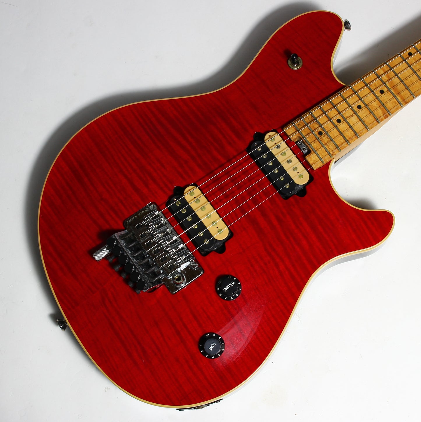c. 1998 Peavey EVH Wolfgang Standard Archtop Deluxe Red w Binding Flametop USA