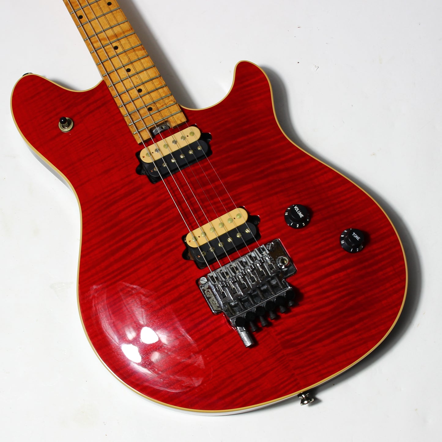 c. 1998 Peavey EVH Wolfgang Standard Archtop Deluxe Red w Binding Flametop USA