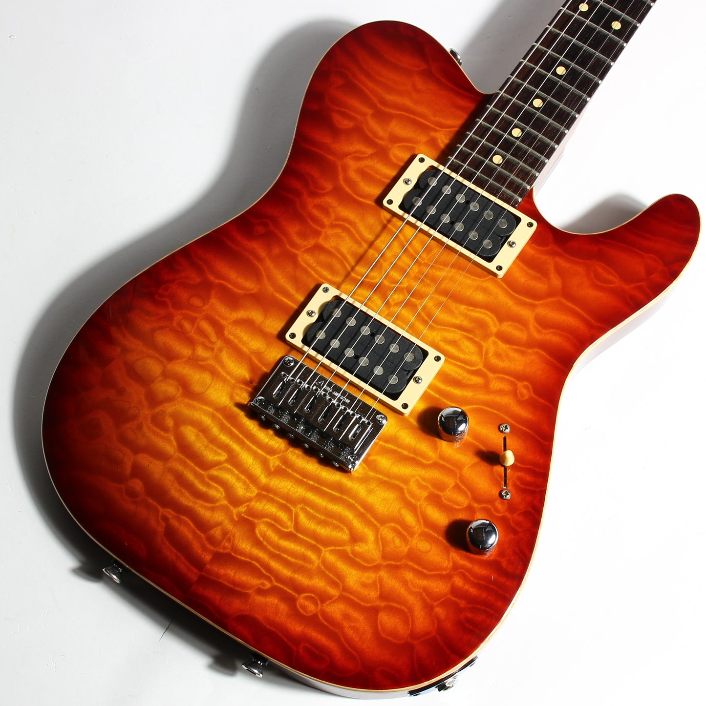 1997 Tom Anderson Hollow Cobra T - KILLER QUILT Top -Cherry Burst, Buzz Feiten, Tele Guitar, HO1