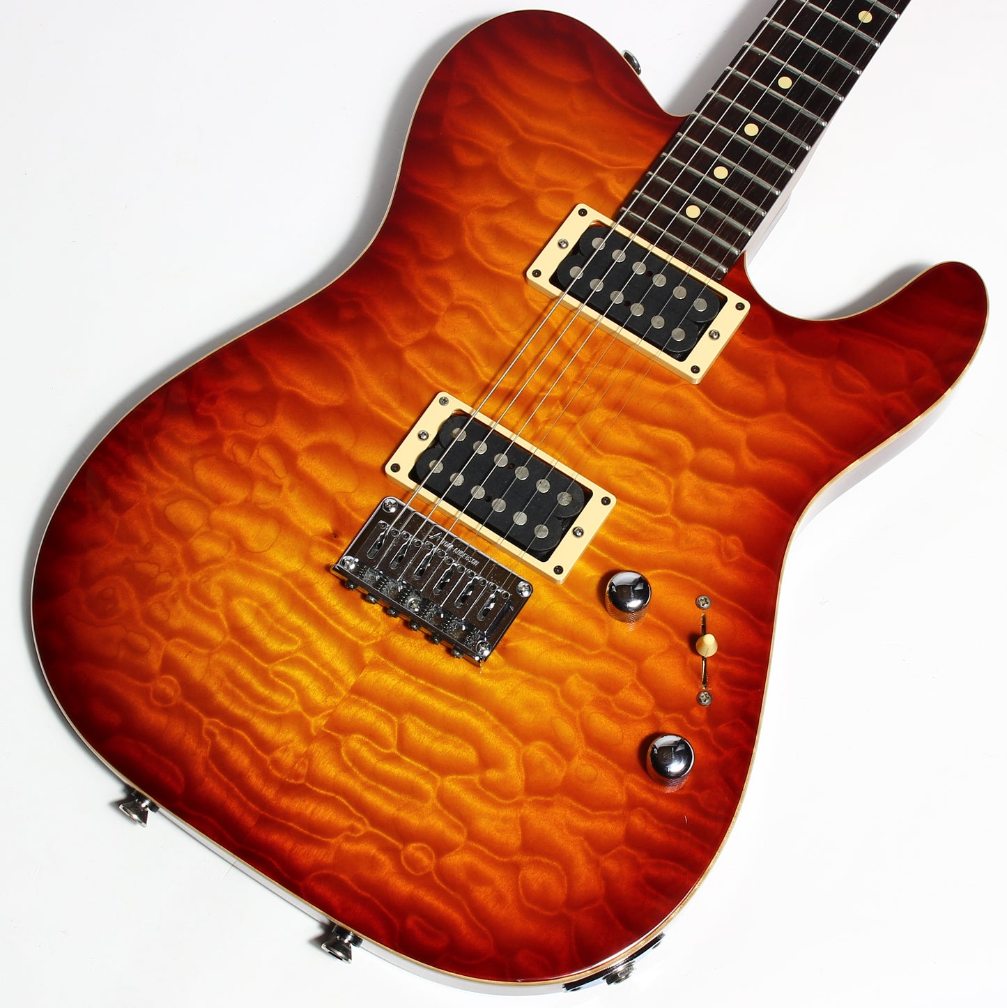 1997 Tom Anderson Hollow Cobra T - KILLER QUILT Top -Cherry Burst, Buzz Feiten, Tele Guitar, HO1