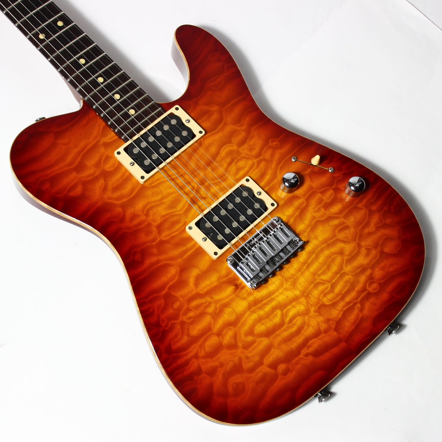 1997 Tom Anderson Hollow Cobra T - KILLER QUILT Top -Cherry Burst, Buzz Feiten, Tele Guitar, HO1