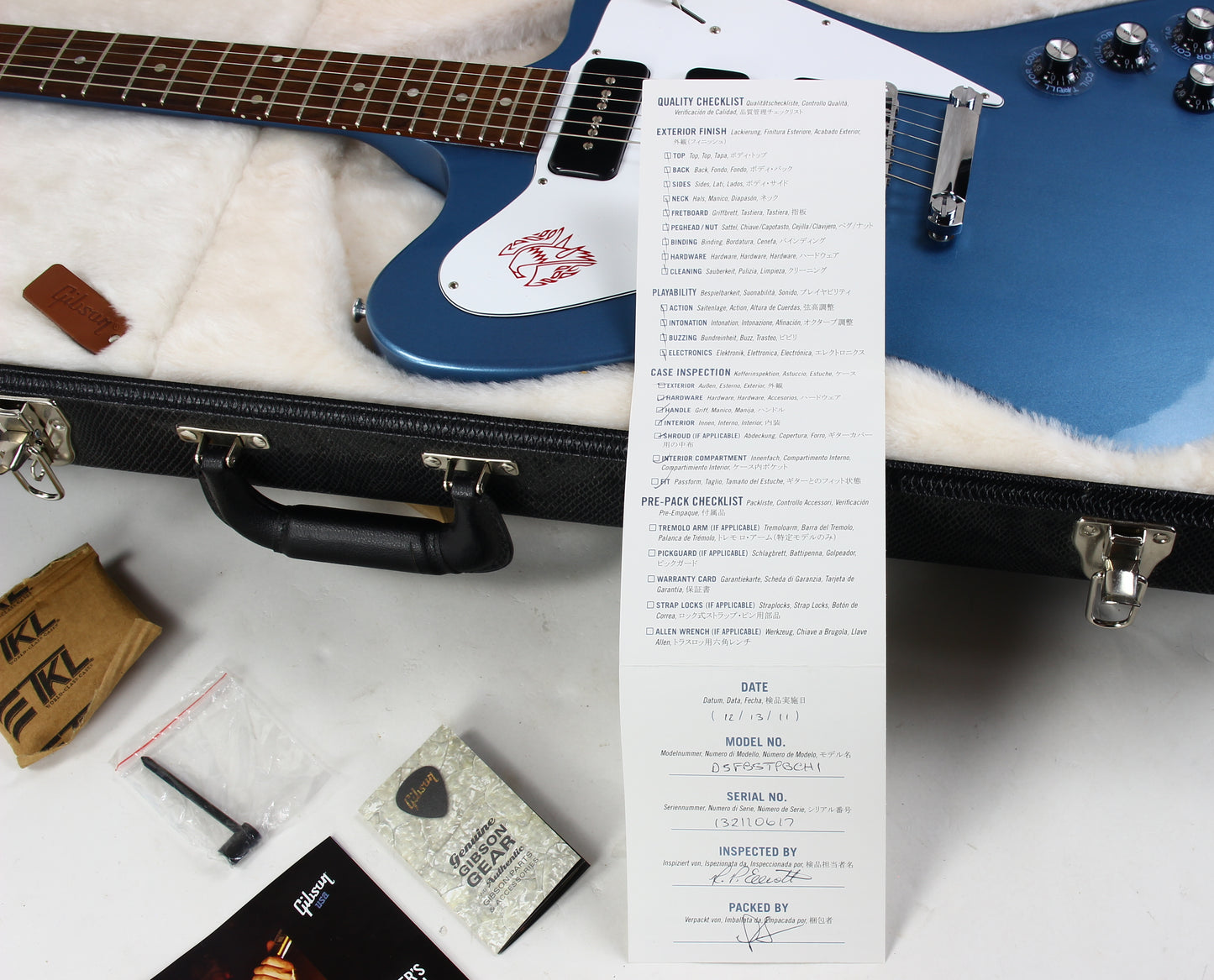2011 Gibson USA Firebird Non-Reverse Pelham Blue 3 P90's w OHSC! MINTY!
