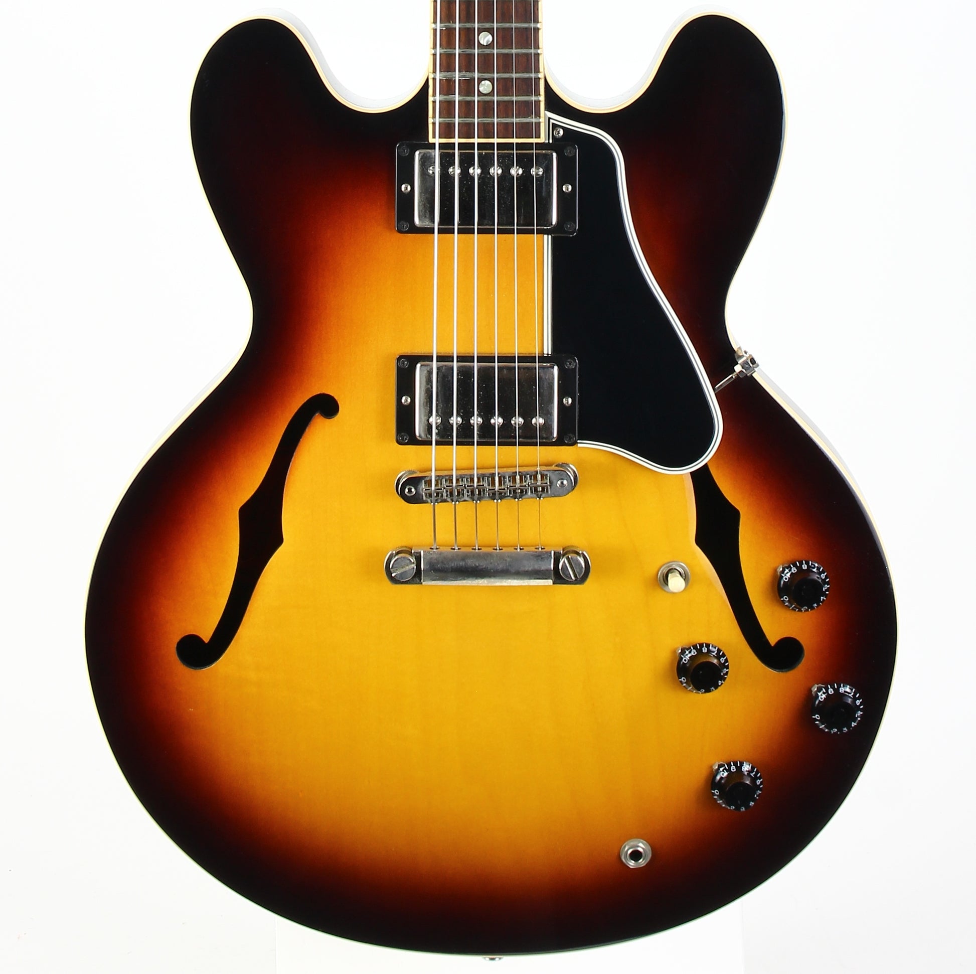 2013 Gibson Memphis ES-335 Dot Neck Sunburst Plain Top Semi Hollow Guitar w Original Case