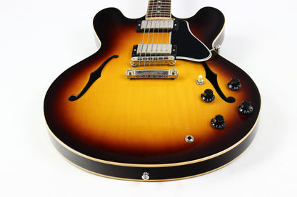 2013 Gibson Memphis ES-335 Dot Neck Sunburst Plain Top Semi Hollow Guitar w Original Case