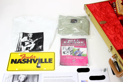Music-themed items including a guitar case, license plate, and records on a white surface
