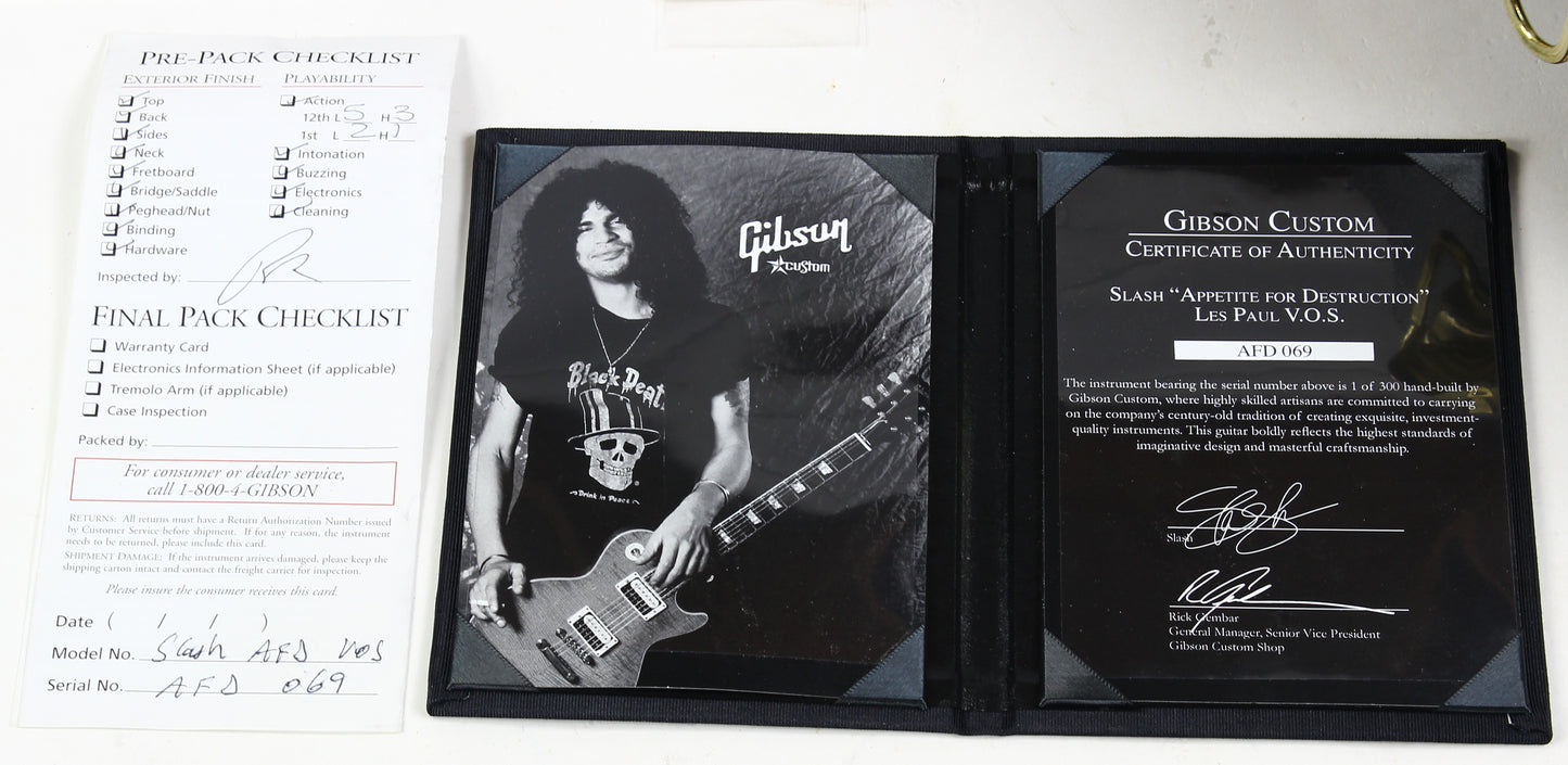 2010 Gibson Custom Shop SLASH AFD Les Paul Appetite for Destruction Signature Model VOS Kris Derrig