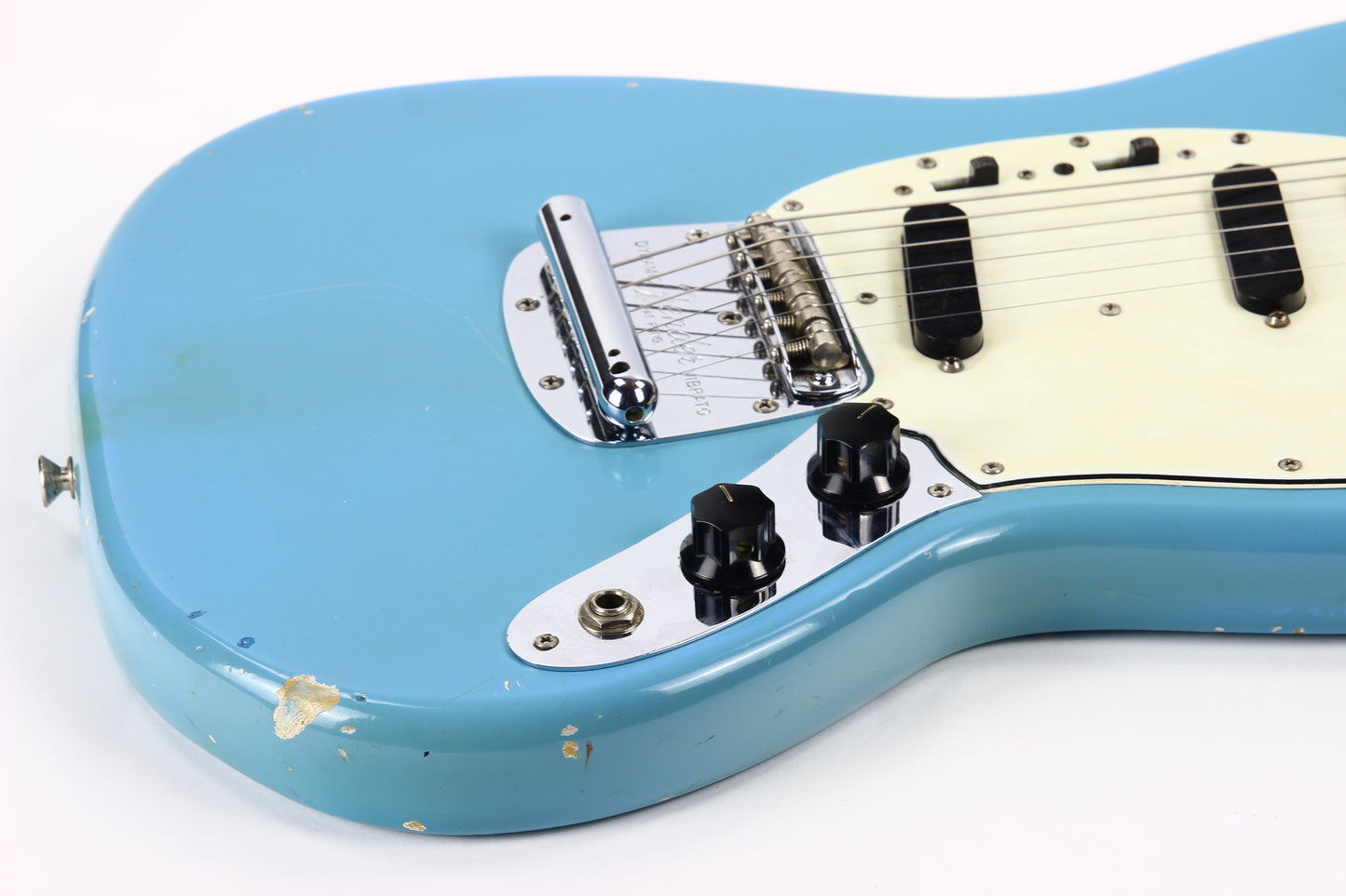 1966 Fender Mustang DAPHNE BLUE w/ Original Case - Kurt Cobain-type, Big Headstock!