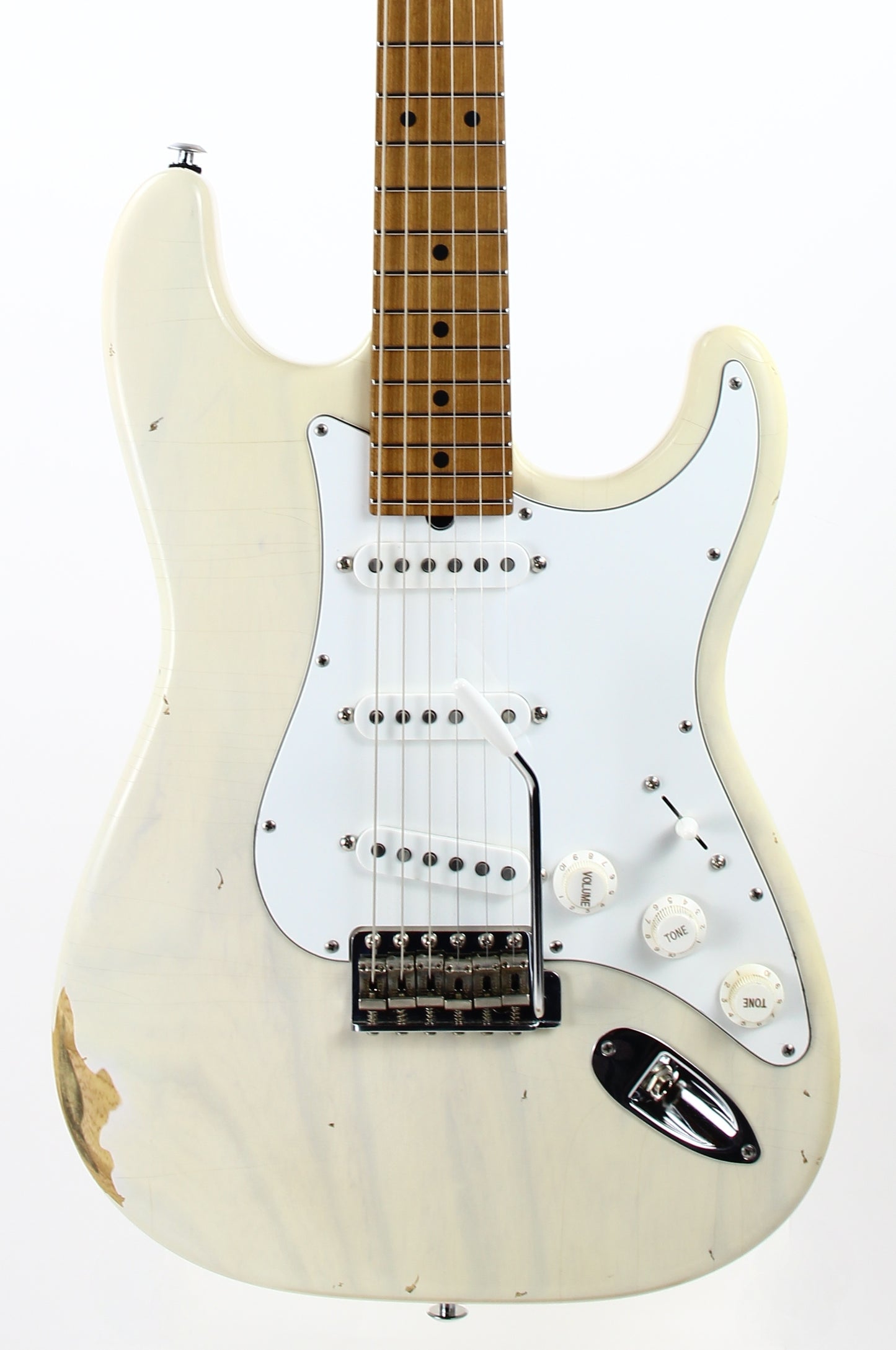 2021 Suhr Custom Shop Classic S Antique Roasted Trans White - Swamp Ash, Medium Aging, SSCII strat