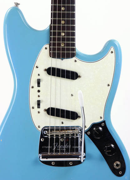 1966 Fender Mustang DAPHNE BLUE w/ Original Case - Kurt Cobain-type, Big Headstock!