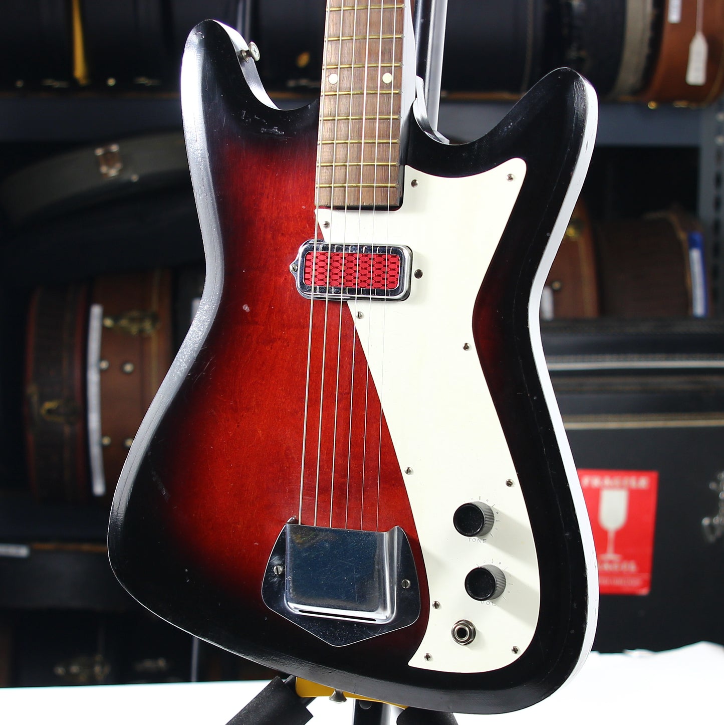 1960s Kay Vanguard II Red Burst Vintage Electric Guitar