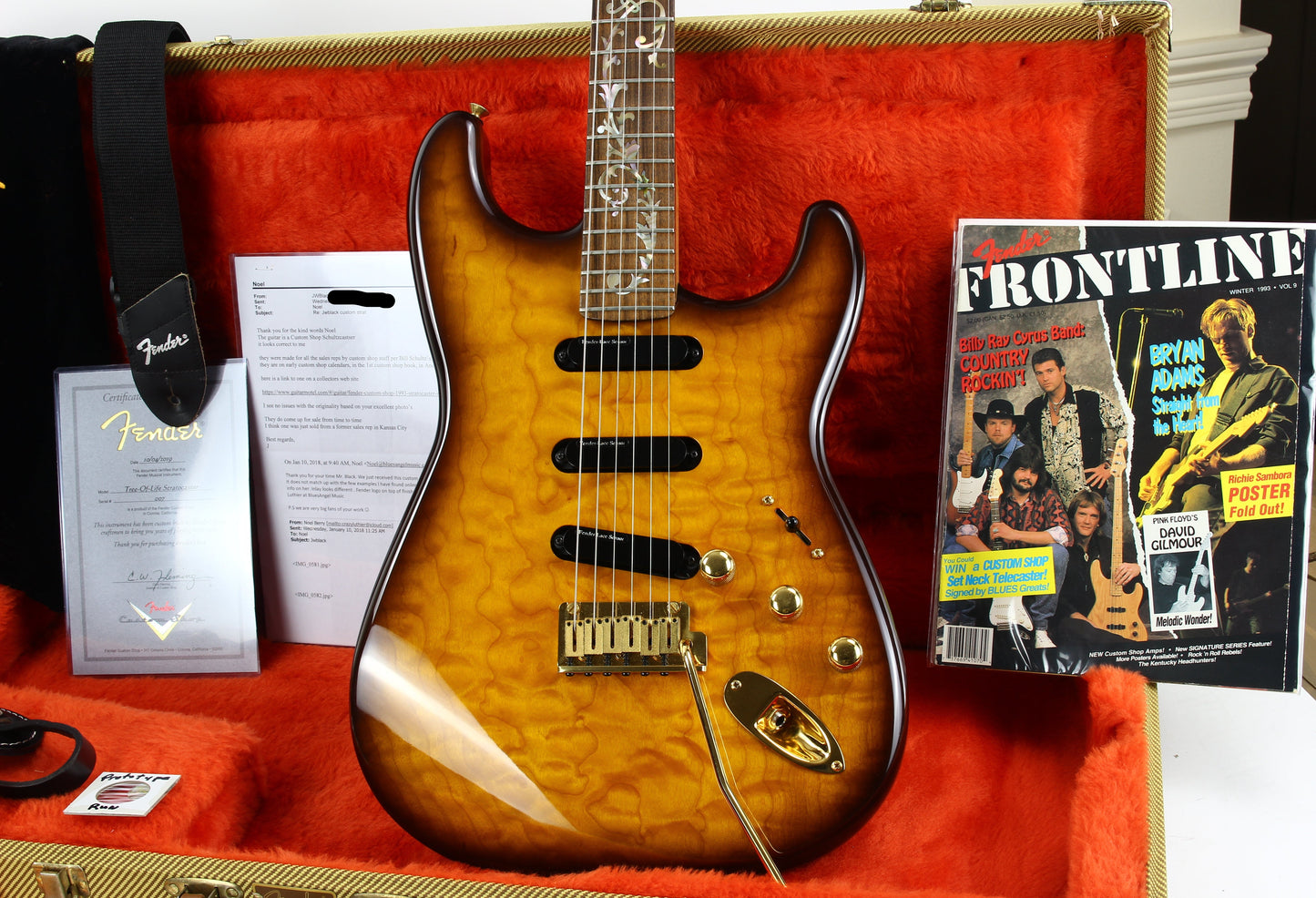 1993 Fender Custom Shop TREE OF LIFE Stratocaster SCHULTZ-O-CASTER Quilt Top & Back