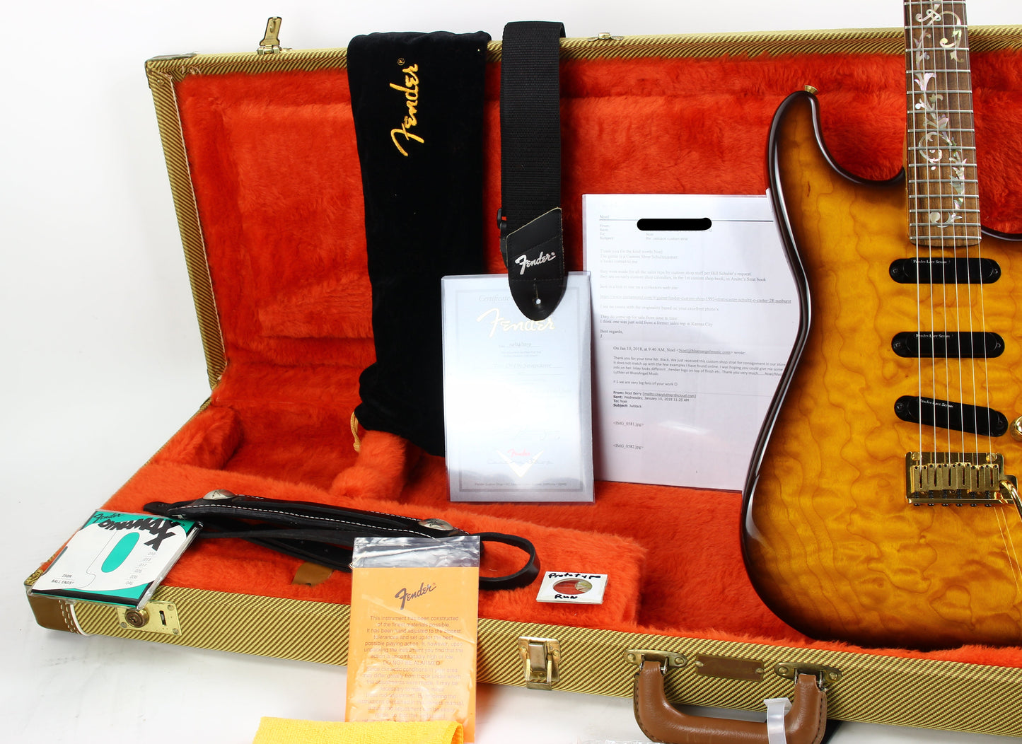 1993 Fender Custom Shop TREE OF LIFE Stratocaster SCHULTZ-O-CASTER Quilt Top & Back