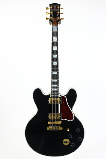 2011 Gibson Custom BB King Lucille Black | Ornate Crown Headstock Inlay ES 355 Dual Input Jacks