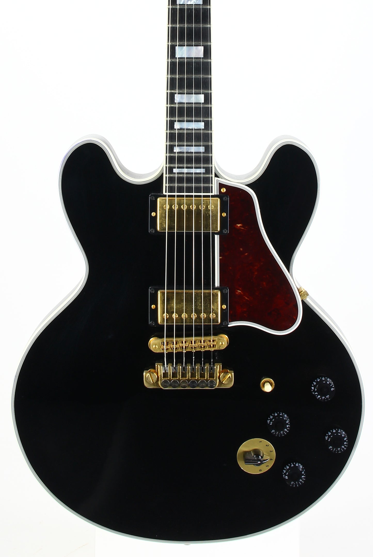 2011 Gibson Custom BB King Lucille Black | Ornate Crown Headstock Inlay ES 355 Dual Input Jacks