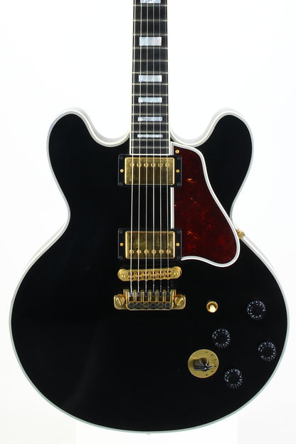2011 Gibson Custom BB King Lucille Black | Ornate Crown Headstock Inlay ES 355 Dual Input Jacks